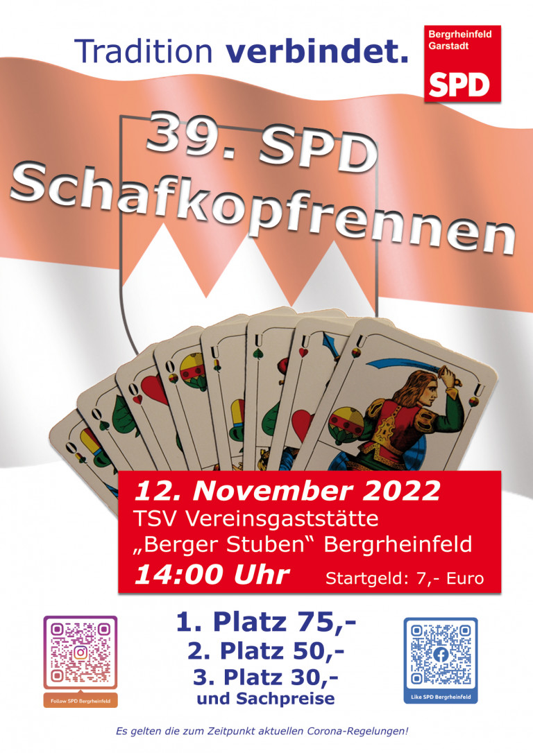 Einladungsflyer 39. SPD Schafkopfrennen in Bergrheinfeld