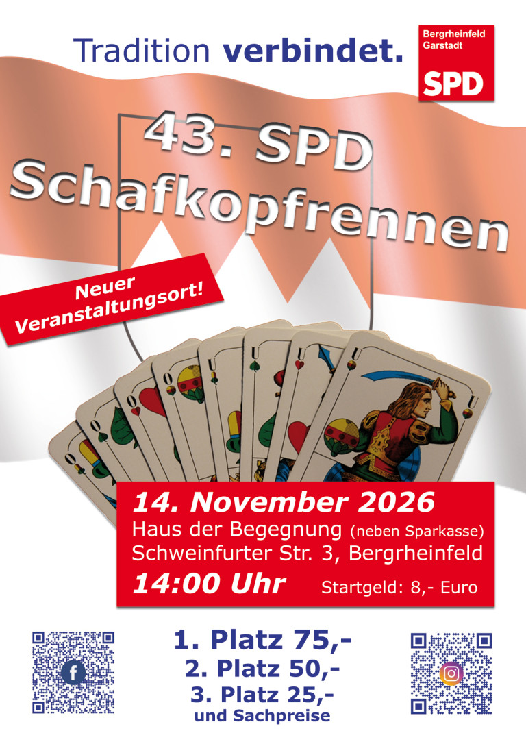 Flyer 43. traditionelles SPD-Schafkopfrennen